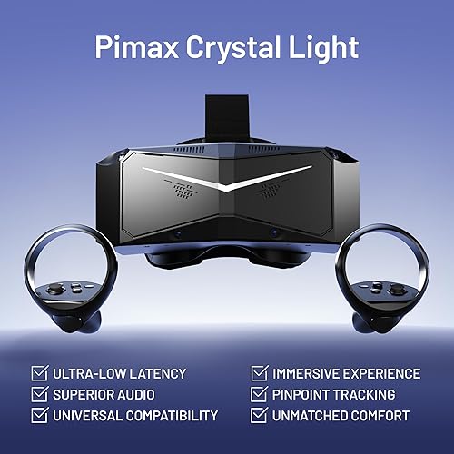 PIMAX CRYSTAL LIGHT VR HEADSET 2880X2880 PER EYE 8K QLED DISPLAY PC VR FOR GAMING SIMS