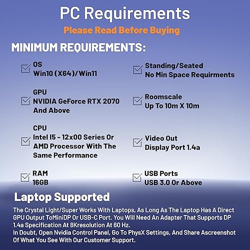 PIMAX CRYSTAL LIGHT VR HEADSET 2880X2880 PER EYE 8K QLED DISPLAY PC VR FOR GAMING SIMS