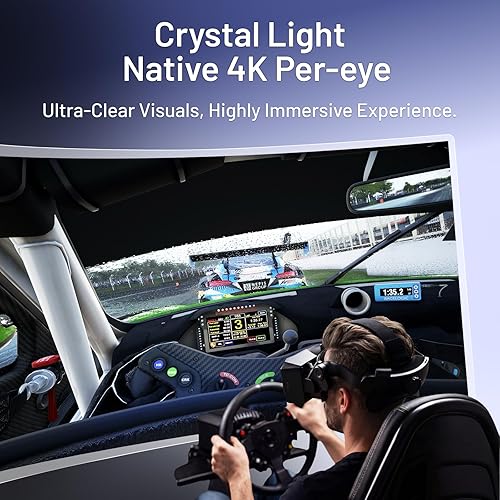 PIMAX CRYSTAL LIGHT VR HEADSET 2880X2880 PER EYE 8K QLED DISPLAY PC VR FOR GAMING SIMS