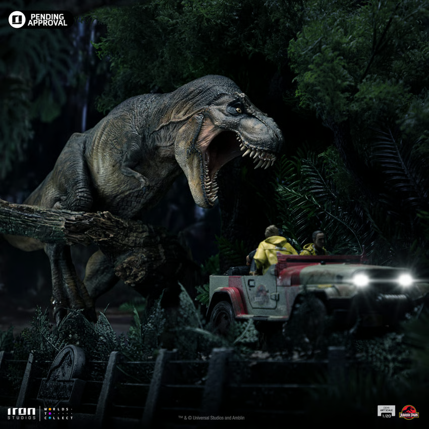 SIDESHOW T-REX CHASE STATUES BY IRON STUDIOS