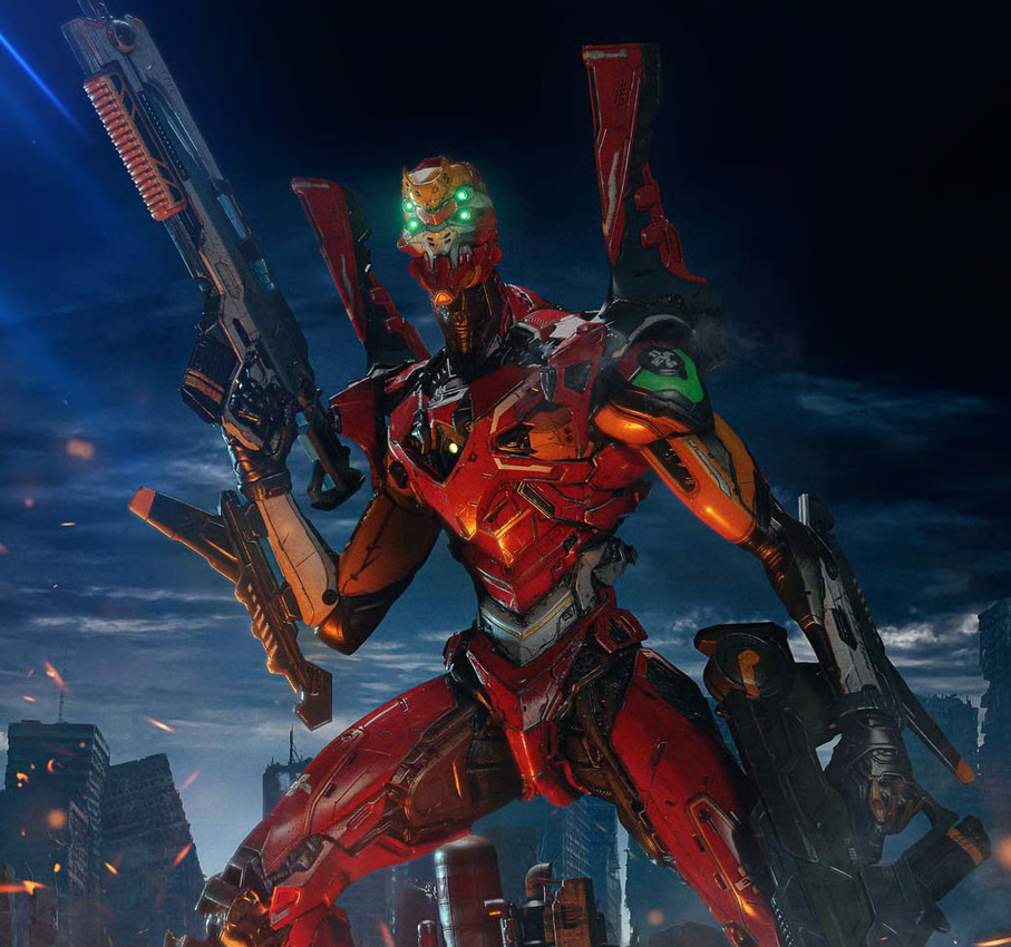 SIDESHOW EVANGELION PRODUCTION MODEL-02 DIORAMA BY PRIME 1 STUDIO