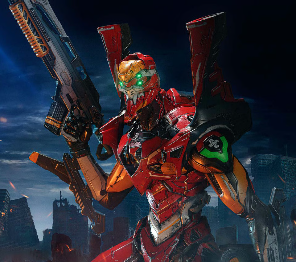 SIDESHOW EVANGELION PRODUCTION MODEL-02 DIORAMA BY PRIME 1 STUDIO