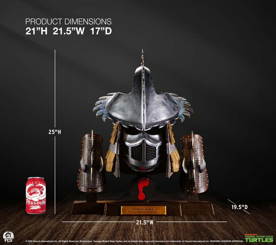 SIDESHOW SHREDDER STAINLESS STEEL ARMOR SET (OOZE EDITION) LIFE-SIZE REPLICA BY PCS