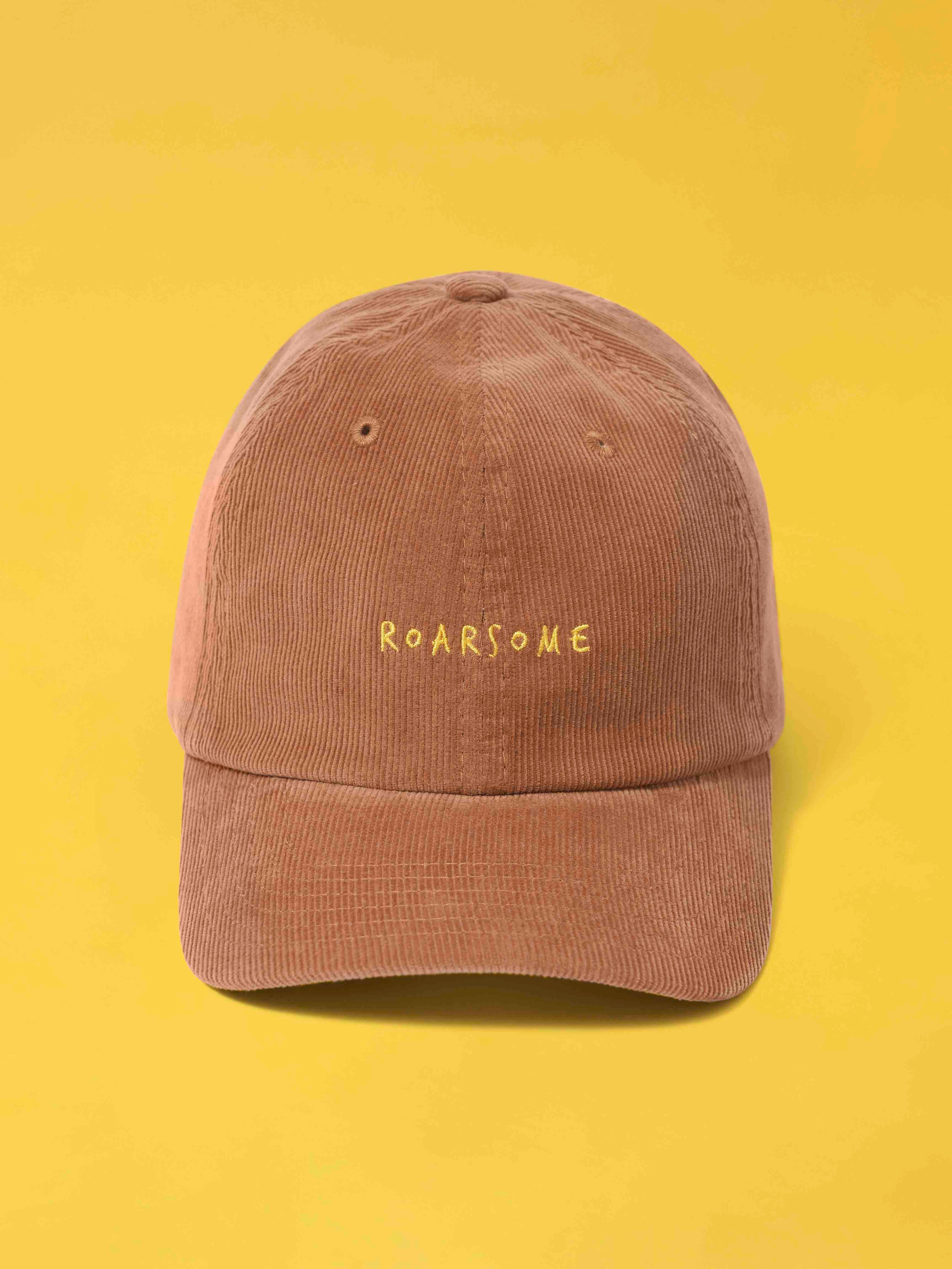 ROARSOME CORDUROY CAP - CAMEL
