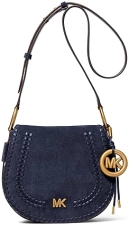 MICHAEL KORS WOMENS JOSIE MEDIUM SADDLE FLAP MESSENGER BAG WITH GOLD-TONE LEATHER HARDWARE