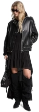 MICHAEL KORS WOMENS OVERSIZED LEATHER JACKET STYLISH DESIGNER OUTERWEAR FOR WOMEN