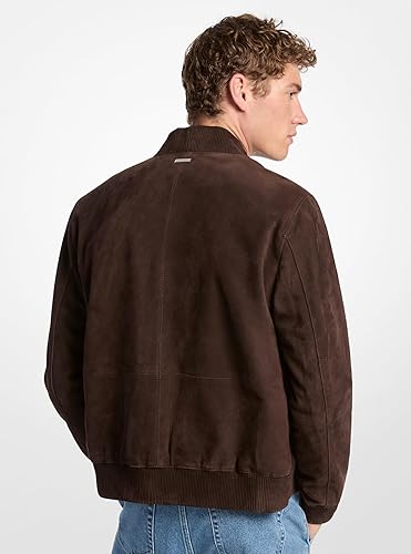 MICHAEL KORS MENS SUEDE BOMBER JACKET STYLISH LIGHTWEIGHT OUTERWEAR FOR MEN