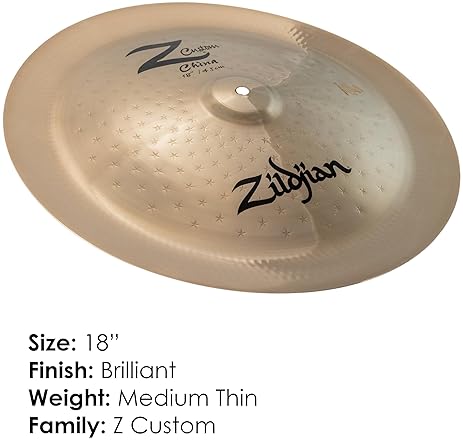 ZILDJIAN Z CUSTOM 18 INCH CHINA CYMBAL PROFESSIONAL DRUM CYMBAL FOR DRUMMERS