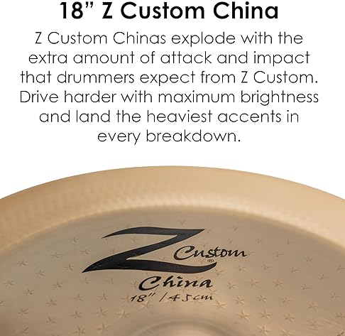 ZILDJIAN Z CUSTOM 18 INCH CHINA CYMBAL PROFESSIONAL DRUM CYMBAL FOR DRUMMERS