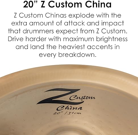 ZILDJIAN Z CUSTOM 20 INCH CHINA CYMBAL PROFESSIONAL DRUM CYMBAL FOR POWERFUL SOUND