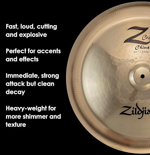 ZILDJIAN Z CUSTOM 20 INCH CHINA CYMBAL PROFESSIONAL DRUM CYMBAL FOR POWERFUL SOUND