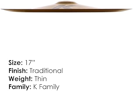 ZILDJIAN K SERIES 17 INCH CHINA CRASH CYMBAL PROFESSIONAL DRUM CYMBAL FOR DRUMMERS