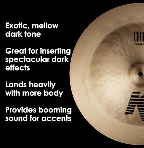 ZILDJIAN K SERIES 17 INCH CHINA CRASH CYMBAL PROFESSIONAL DRUM CYMBAL FOR DRUMMERS