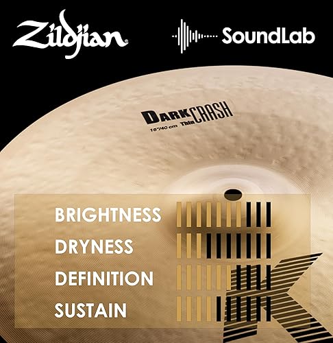 ZILDJIAN K SERIES DARK 16 INCH THIN CRASH CYMBAL PROFESSIONAL DRUM CYMBAL FOR DRUMMERS