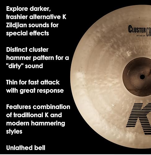 ZILDJIAN K SERIES 16 INCH CLUSTER CRASH CYMBAL PROFESSIONAL DRUM CYMBAL FOR DRUMMERS
