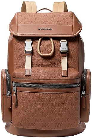 MICHAEL KORS MENS JET SET TRIPLE POCKET MATTE PEBBLE EMBOSSED LEATHER BACKPACK LUGGAGE