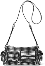 MICHAEL KORS DAKOTA SMALL CONVERTIBLE CROSSBODY BAG FOR WOMEN WITH POCKET - STYLISH VERSATILE