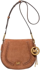 MICHAEL KORS WOMENS JOSIE MEDIUM LEATHER SADDLE FLAP MESSENGER BAG WITH GOLD-TONE HARDWARE