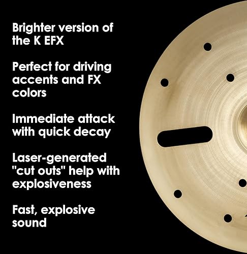 ZILDJIAN A CUSTOM EFX 16 INCH CRASH CYMBAL PROFESSIONAL DRUM CYMBAL