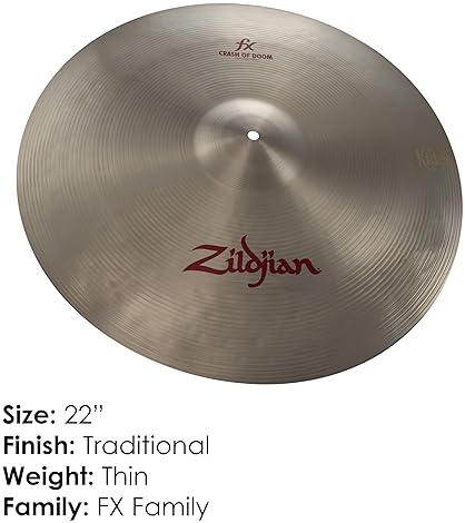 ZILDJIAN 22-INCH FX EFFECT CYMBAL MULTICOLORED PERCUSSION CYMBAL A0623