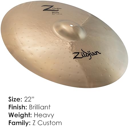 ZILDJIAN Z CUSTOM 22 INCH RIDE CYMBAL PROFESSIONAL DRUM CYMBAL FOR DRUMMERS