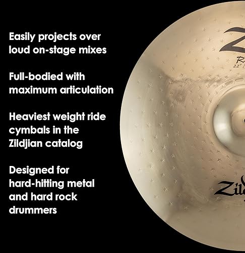 ZILDJIAN Z CUSTOM 22 INCH RIDE CYMBAL PROFESSIONAL DRUM CYMBAL FOR DRUMMERS