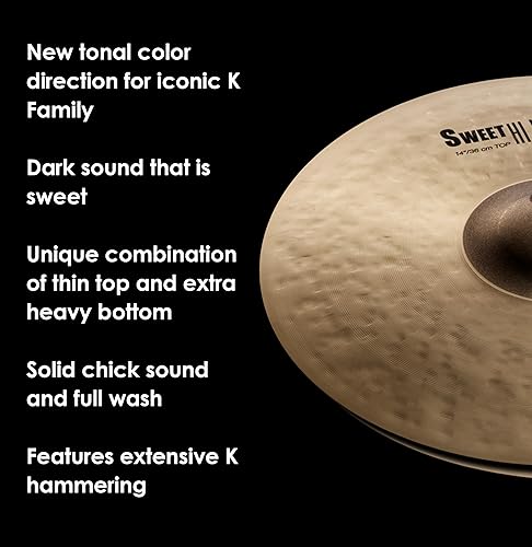 ZILDJIAN K SWEET 14 INCH HI-HAT CYMBALS PROFESSIONAL DRUM CYMBALS FOR DRUMMERS