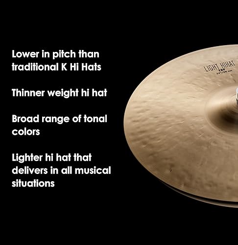 ZILDJIAN K LIGHT HI-HAT CYMBALS PROFESSIONAL DRUM CYMBALS FOR DRUMMERS