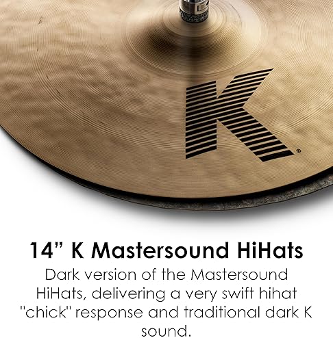 ZILDJIAN K MASTERSOUND 14 INCH HI-HAT CYMBALS PROFESSIONAL DRUM CYMBALS