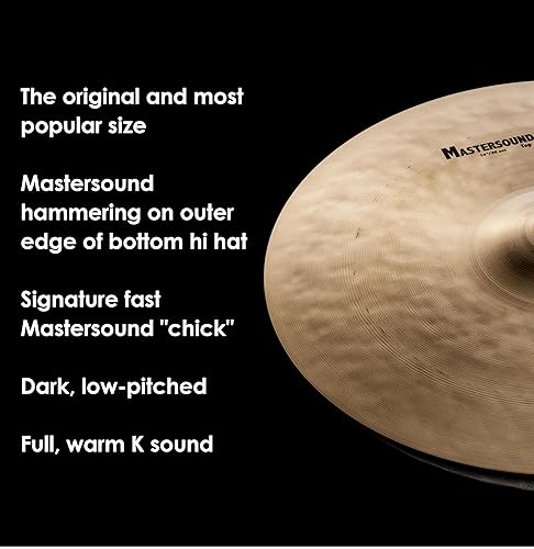ZILDJIAN K MASTERSOUND 14 INCH HI-HAT CYMBALS PROFESSIONAL DRUM CYMBALS
