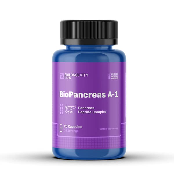 BIOLONGEVITY  BIOPANCREAS – A-1 PANCREAS PEPTIDE BIOREGULATOR (SUPREFORT) 20 CAPSULES