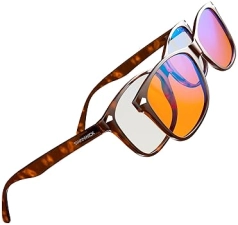 SWANWICK CLASSIC DAY NIGHT MAGNETIC SNAP-ON BLUE LIGHT BLOCKING GLASSES CLEAR LENS TORTOISE SHELL