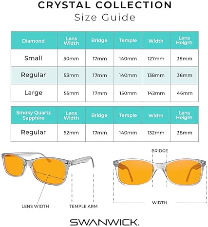 SWANWICK CRYSTAL NIGHT SWANNIES BLUE LIGHT BLOCKING GLASSES 99 ANTI-GLARE EYE PROTECTION