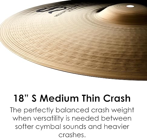 ZILDJIAN AVEDIS 18 S MEDIUM THIN CRASH CYMBAL PROFESSIONAL DRUM CYMBAL FOR DRUMMERS