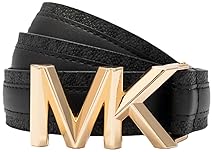 MICHAEL KORS WOMENS LEATHER LOGO BELT 1.1 INCH ADJUSTABLE STYLISH EVERYDAY ACCESSORY