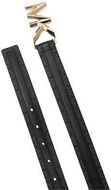 MICHAEL KORS WOMENS LEATHER LOGO BELT 1.1 INCH ADJUSTABLE STYLISH EVERYDAY ACCESSORY