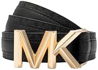 MICHAEL KORS WOMENS LEATHER LOGO BELT 1.1 INCH ADJUSTABLE STYLISH EVERYDAY ACCESSORY