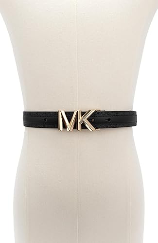 MICHAEL KORS WOMENS LEATHER LOGO BELT 1.1 INCH ADJUSTABLE STYLISH EVERYDAY ACCESSORY