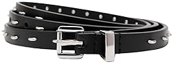 MICHAEL KORS WOMENS 0.5 INCH HALF MOON STUDDED BELT ADJUSTABLE STYLISH NON-REVERSIBLE FIT
