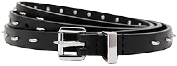 MICHAEL KORS WOMENS 0.5 INCH HALF MOON STUDDED BELT ADJUSTABLE STYLISH NON-REVERSIBLE FIT