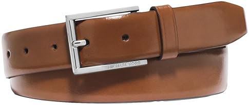 MICHAEL KORS MENS 31MM RECTANGLE BUCKLE DRESS BELT STYLISH LEATHER STRAP ACCESSORY