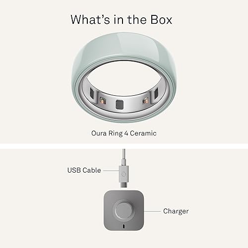 OURA RING 4 CERAMIC TIDE SIZE 8 SLEEP, ACTIVITY WOMEN S HEALTH TRACKER, 8-DAY BATTERY, ANDROID IOS