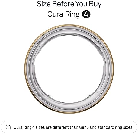 OURA RING GENERATION 4 GOLD SIZE 8 SLEEP, ACTIVITY, WOMEN S HEALTH TRACKER, AI ADVISOR, 8-DAY BATTER