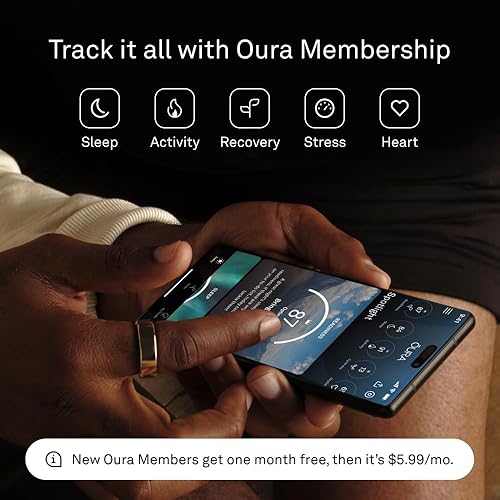 OURA RING GEN3 HORIZON BLACK SIZE 13 WITH SIZING KIT SLEEP FITNESS TRACKER, 5-7 DAY BATTERY