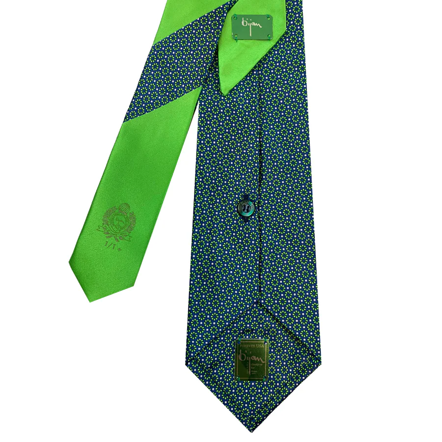 BIJAN PURE SILK TIE SET GREEN