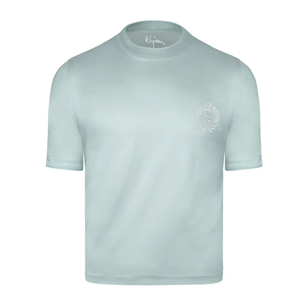 BIJAN BLUE  SEAFOAM WITH SEAFOAM CREST SHORT SLEEVE T-SHIRT