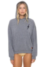 AVIATOR NATION BOLT STITCH RELAXED PULLOVER HOODIE - HEATHER GREY