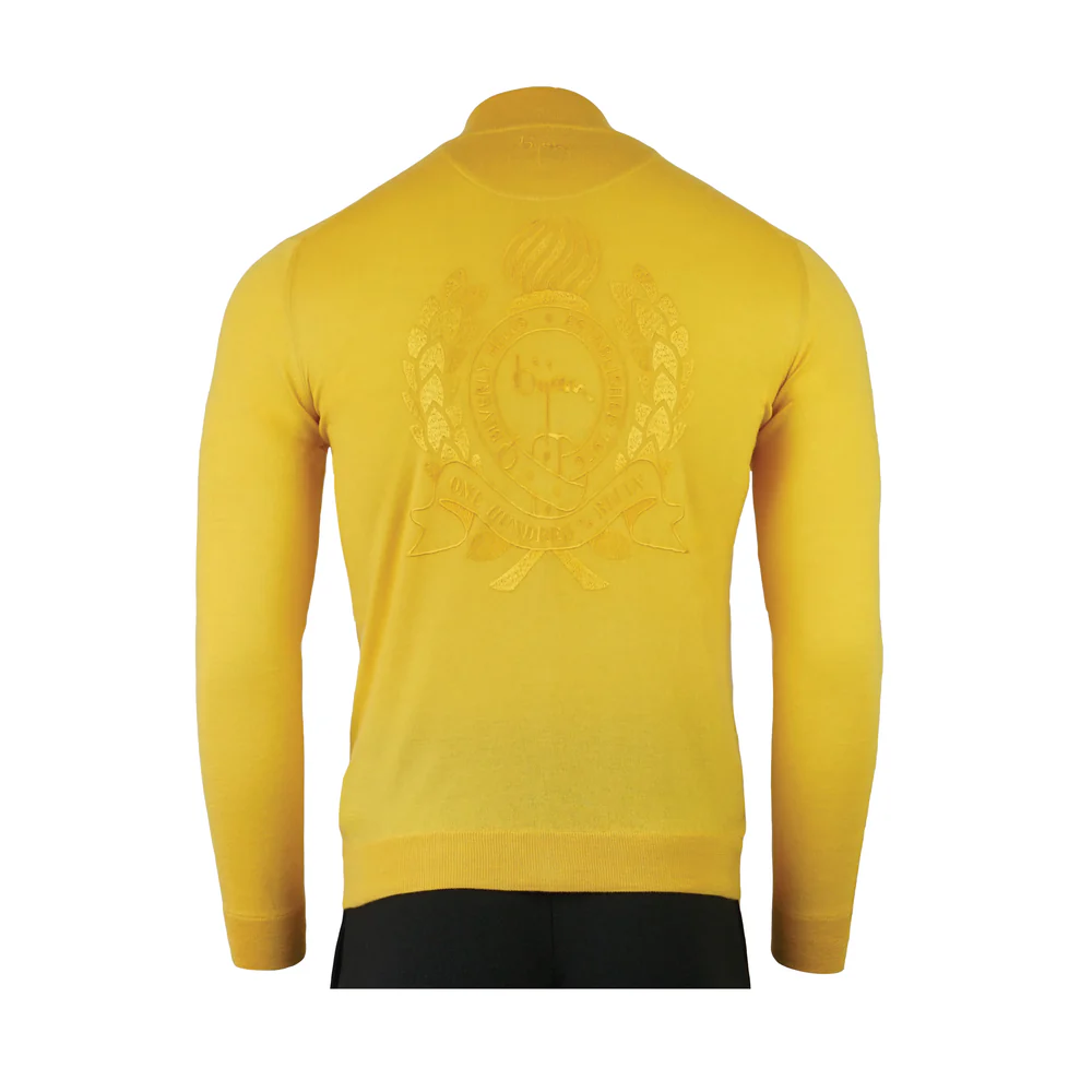 BIJAN SWEATER  SILK AND CASHMERE YELLOW CARDIGAN