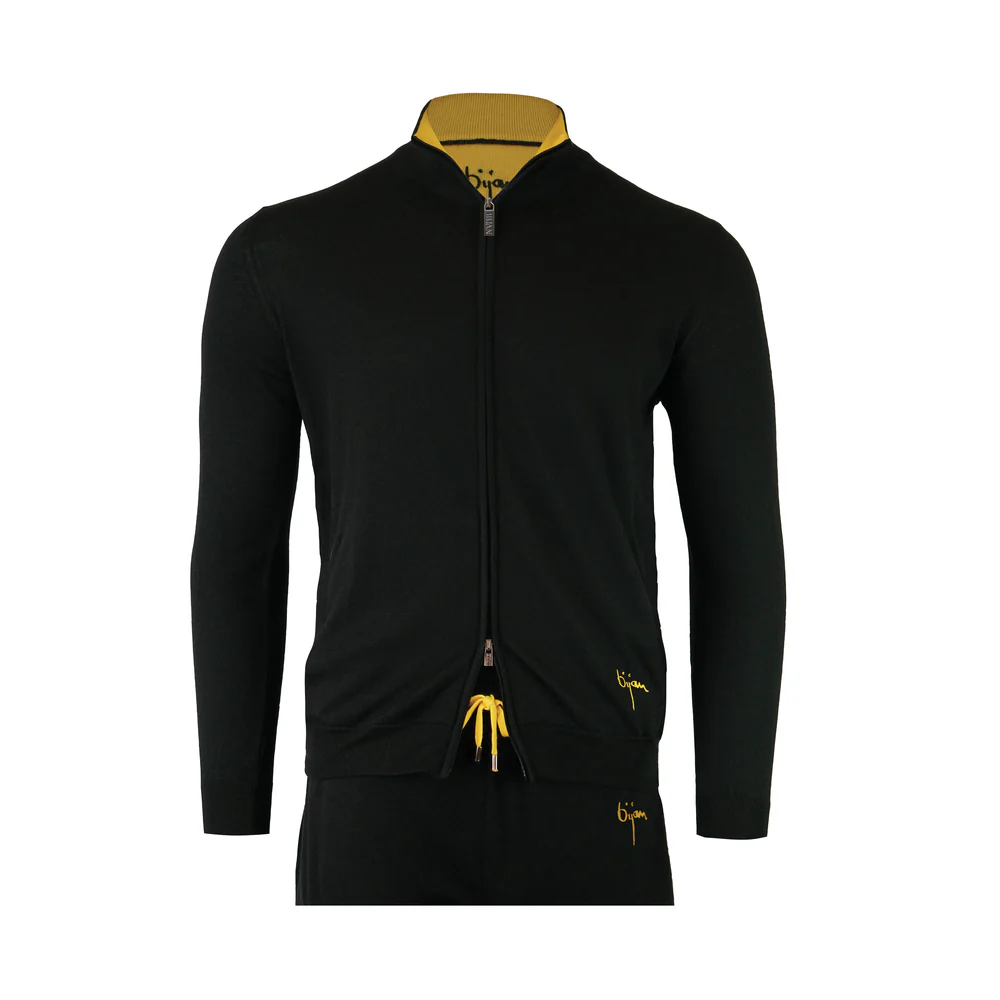 BIJAN SWEATER  SILK AND CASHMERE BLACK CARDIGAN