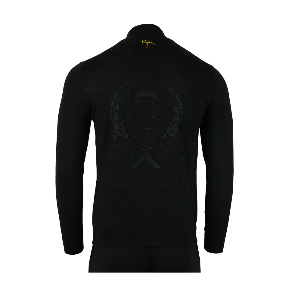 BIJAN SWEATER  SILK AND CASHMERE BLACK CARDIGAN